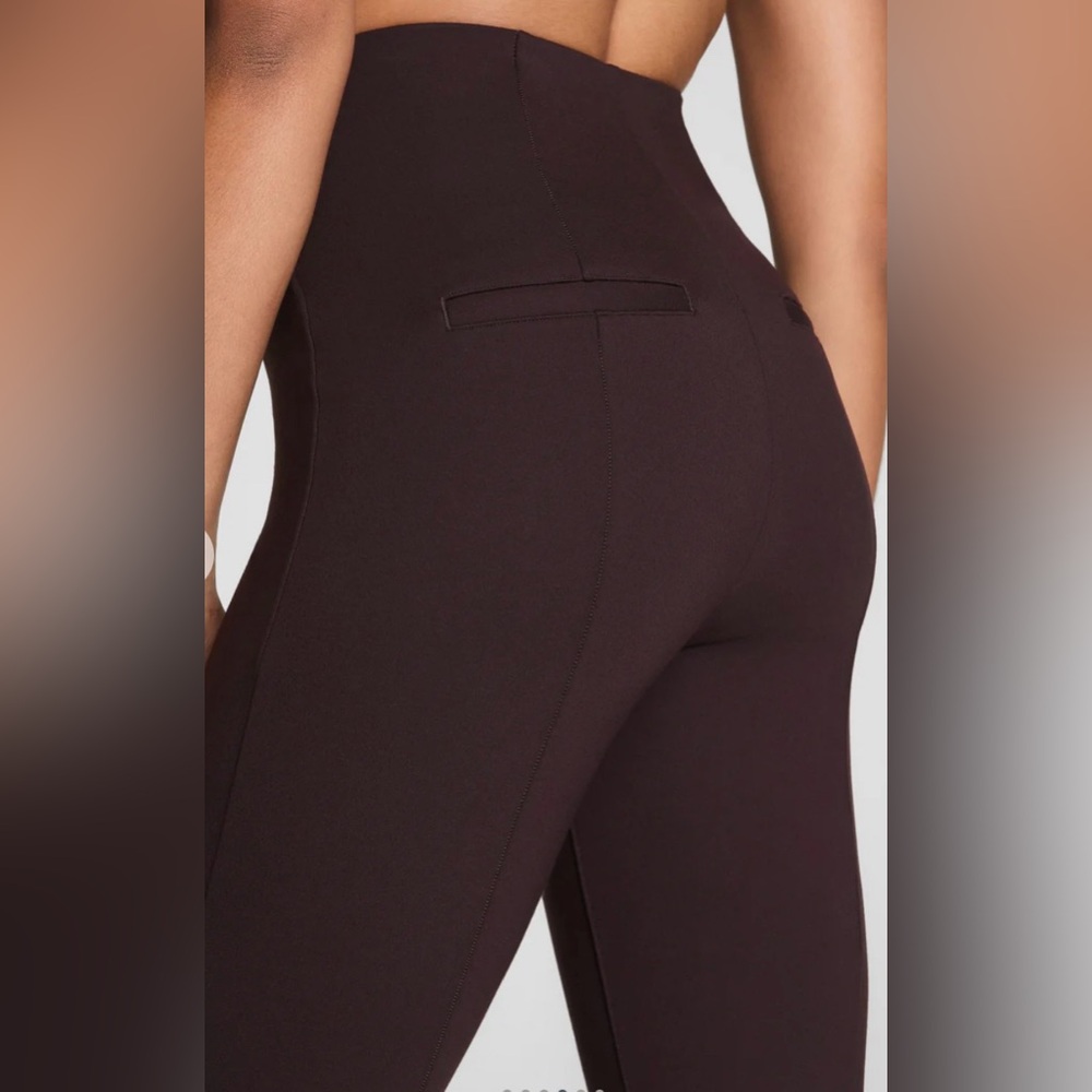 SPANX Micro Flare Truffle Deep Chocolate Brown Pants Sz M NWT - Picture 3 of 7